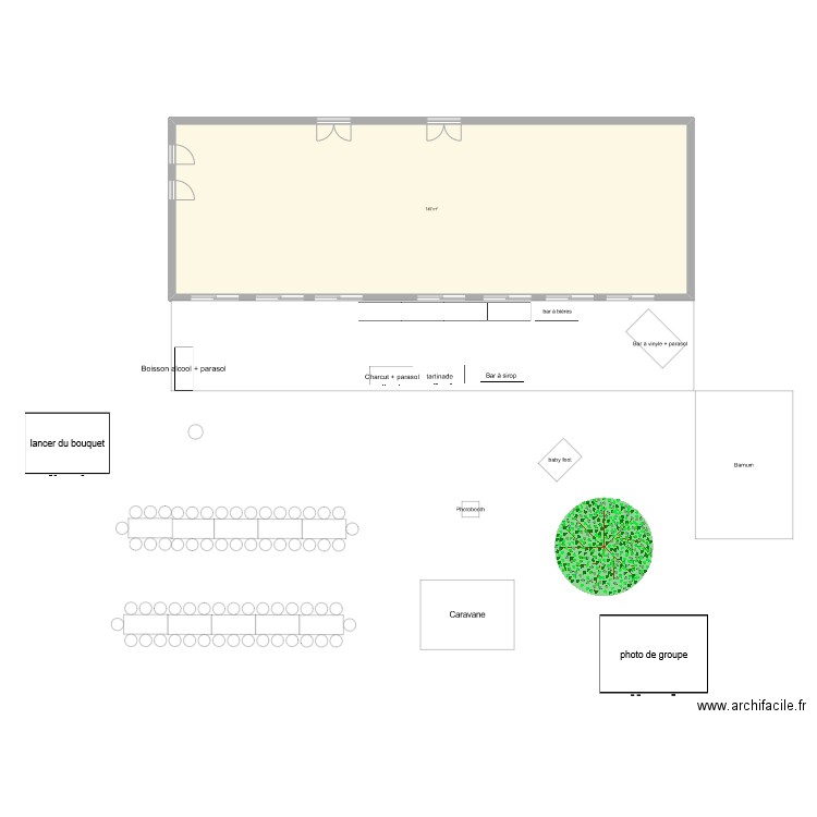 Plan de table 1. Plan de 1 pièce et 147 m2