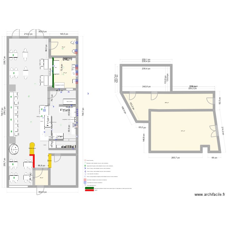 St Raymond. Plan de 6 pièces et 213 m2