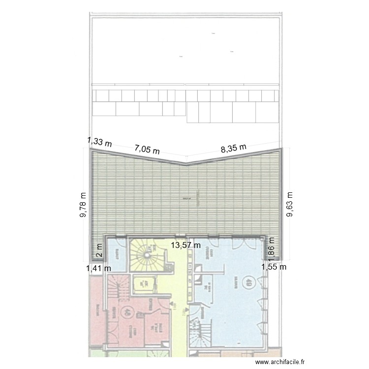 terrasse pantin. Plan de 1 pièce et 109 m2