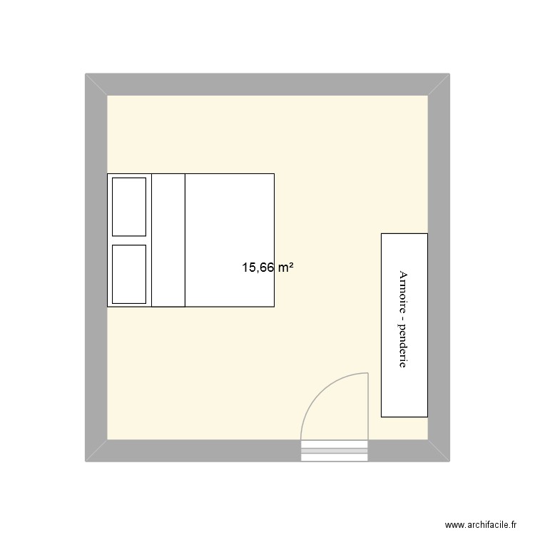 Chambre L'Aigle. Plan de 1 pièce et 16 m2