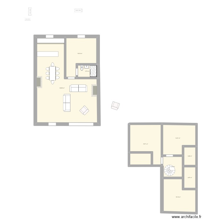 chambre PM&Jo. Plan de 0 pièce et 0 m2