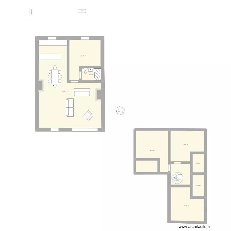 chambre PM&Jo. Plan de 