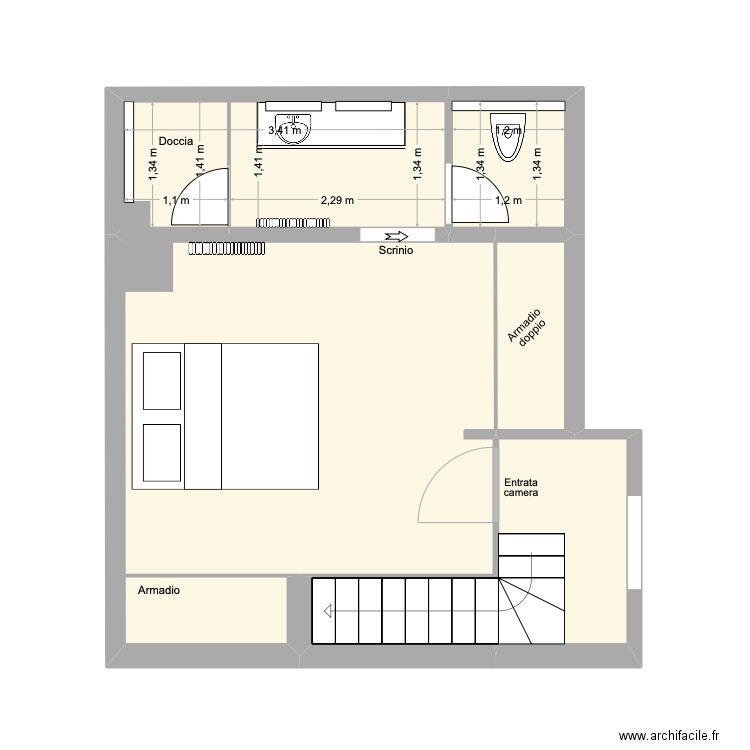 Proposta. Plan de 6 pièces et 27 m2
