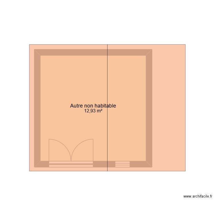 Abri de jardin. Plan de 1 pièce et 13 m2
