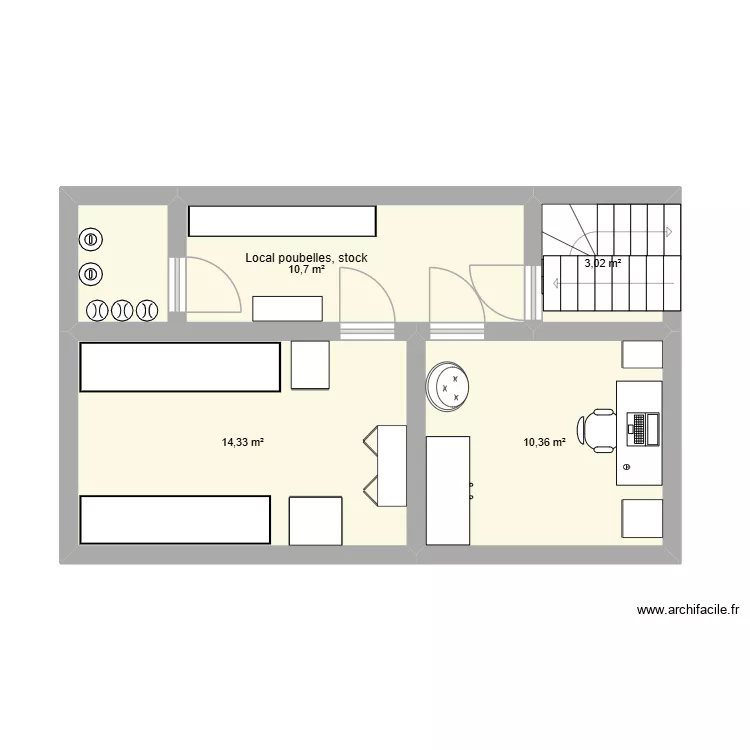 1er étage. Plan de 4 Pièces et 38 m² 1er étage. Plan de 4 Pièces et 38 m²