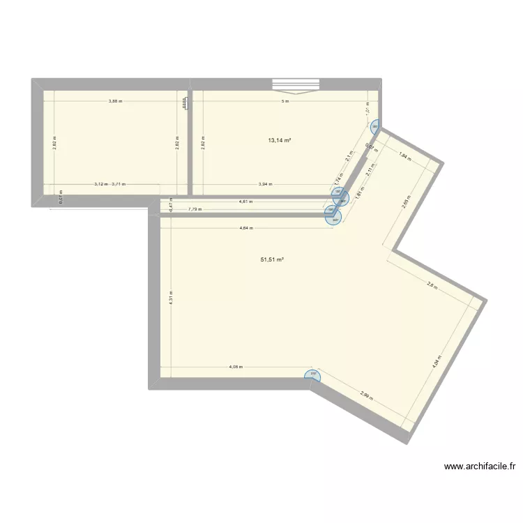 Maison Grisolles - A06a. Plan de 2 et 65 m² Maison Grisolles - A06a. Plan de 2 et 65 m²