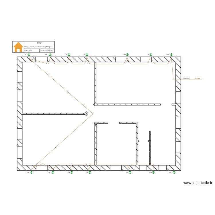 Etage - Eclairage extérieur péripherique. Plan de 0 pièce et 0 m2
