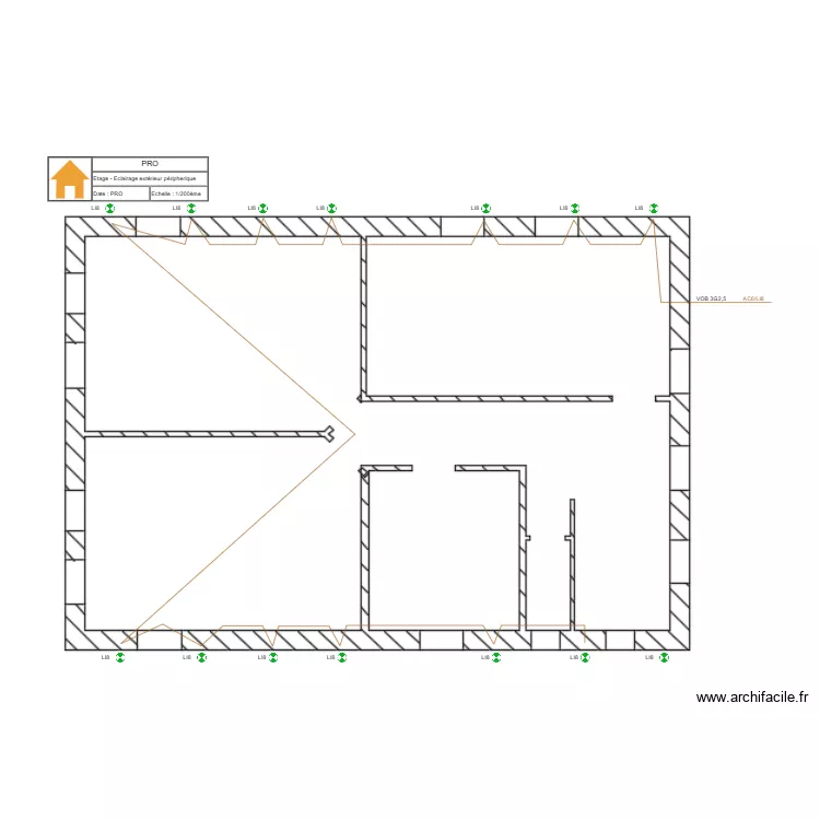 Etage - Eclairage ext&eacute;rieur p&eacute;ripherique. Plan de 