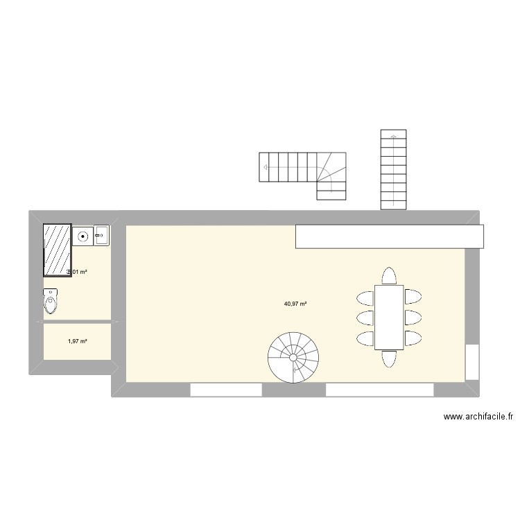 sejour les plantiers. Plan de 3 pièces et 48 m2