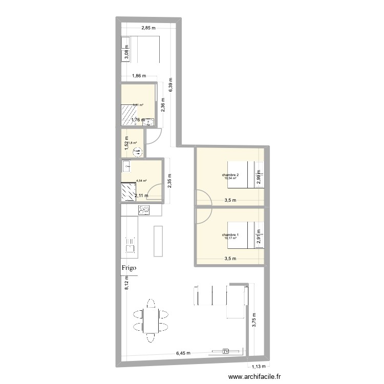 34 W &eacute;tage. Plan de 0 pièce et 0 m2