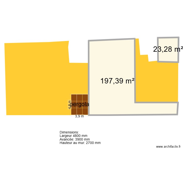 Projet DIOT. Plan de 2 pièces et 221 m2
