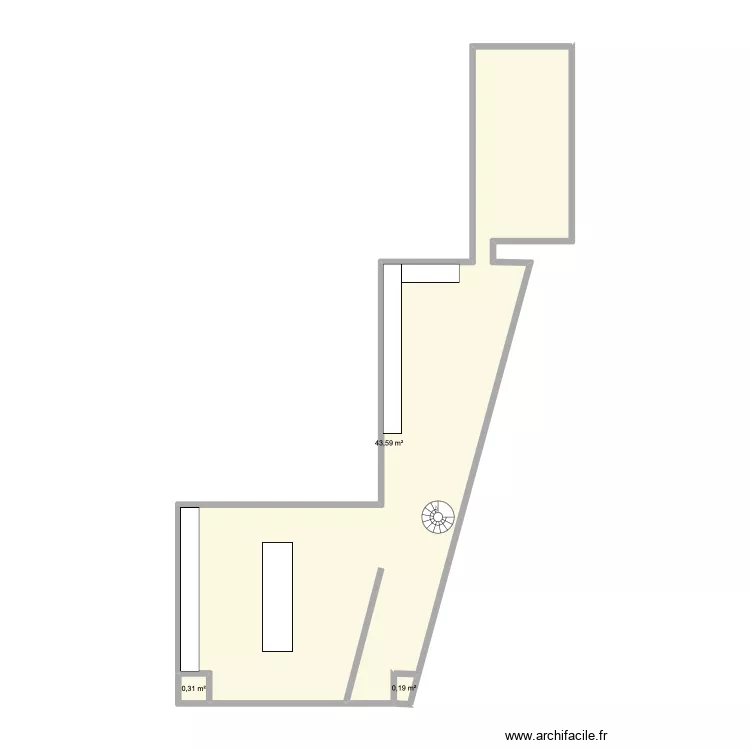 Café des sports. Plan de 3 Pièces et 44 m² Café des sports. Plan de 3 Pièces et 44 m²
