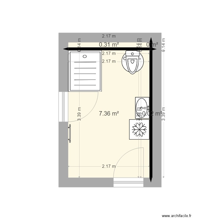 ROBY. Plan de 4 pièces et 8 m2