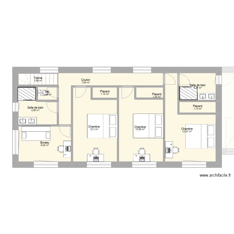 Last6 reduit. Plan de 17 pièces et 161 m2