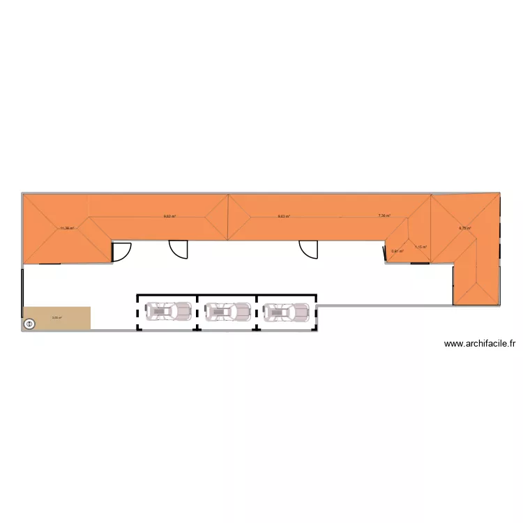 exterieur. Plan de 7 Pièces et 49 m²