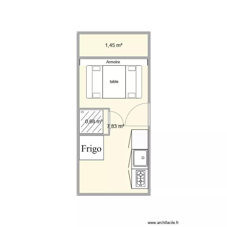 van. Plan de 3  et 10 m²