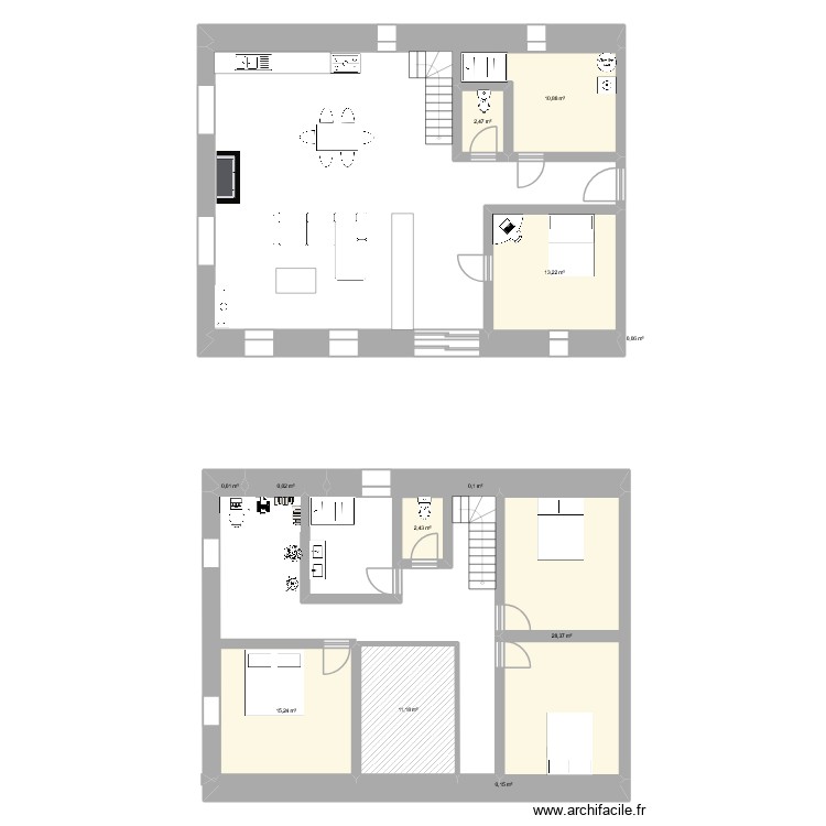 grang vid. Plan de 0 pièce et 0 m2