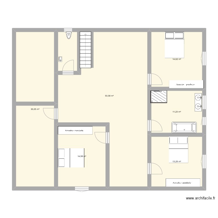 Etage maison feldkirch. Plan de 6 pièces et 138 m2