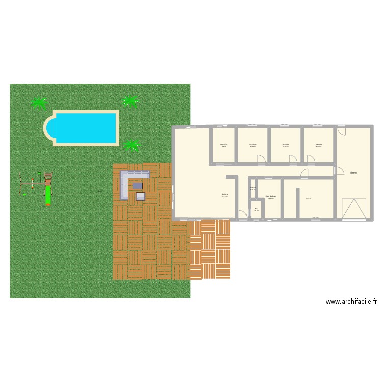Maison 10. Plan de 10 pièces et 166 m2