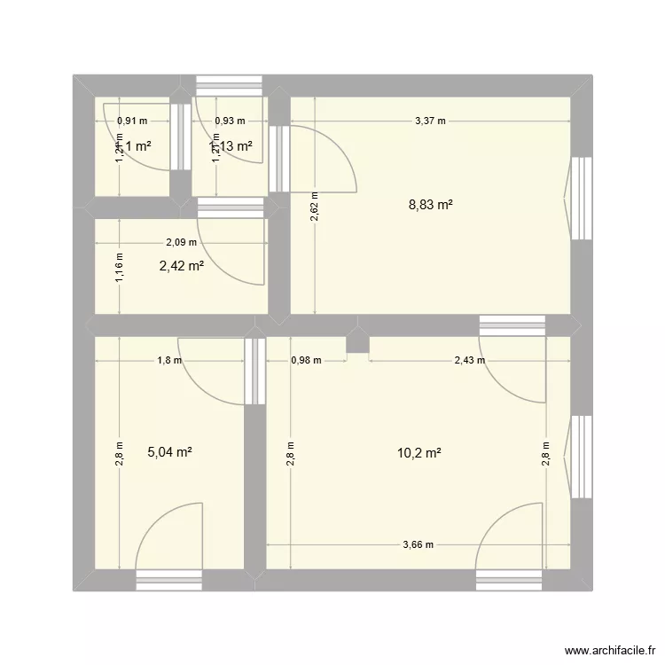 Local agent. Plan de 6  et 29 m²