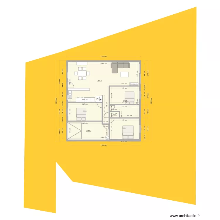 LOC1. Plan de 6 Pièces et 120 m² LOC1. Plan de 6 Pièces et 120 m²