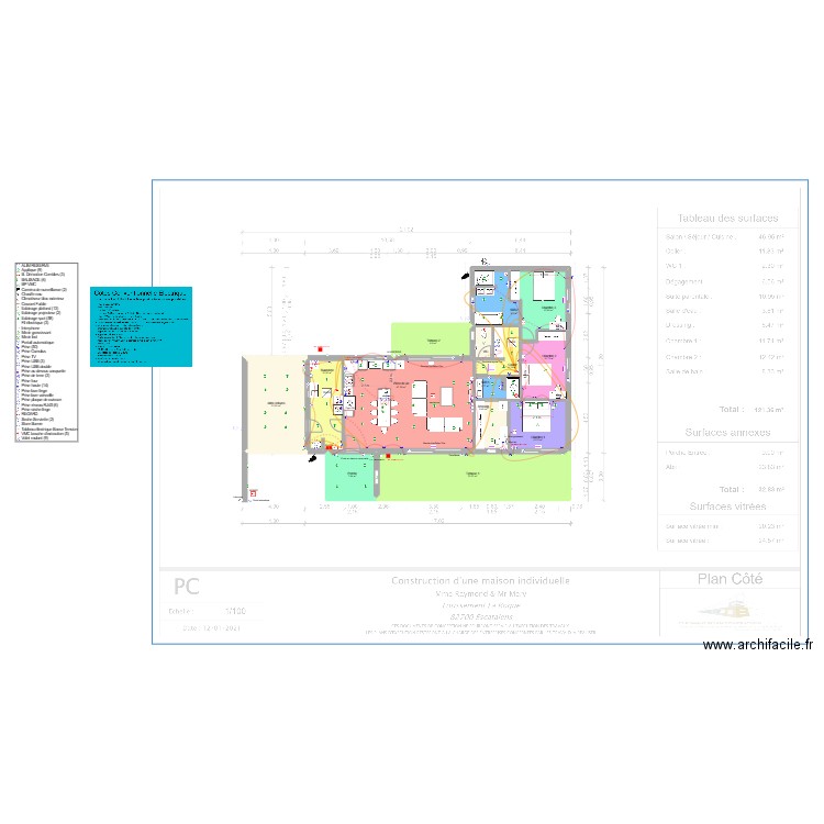 PLAN MELVIN. Plan de 15 pièces et 194 m2