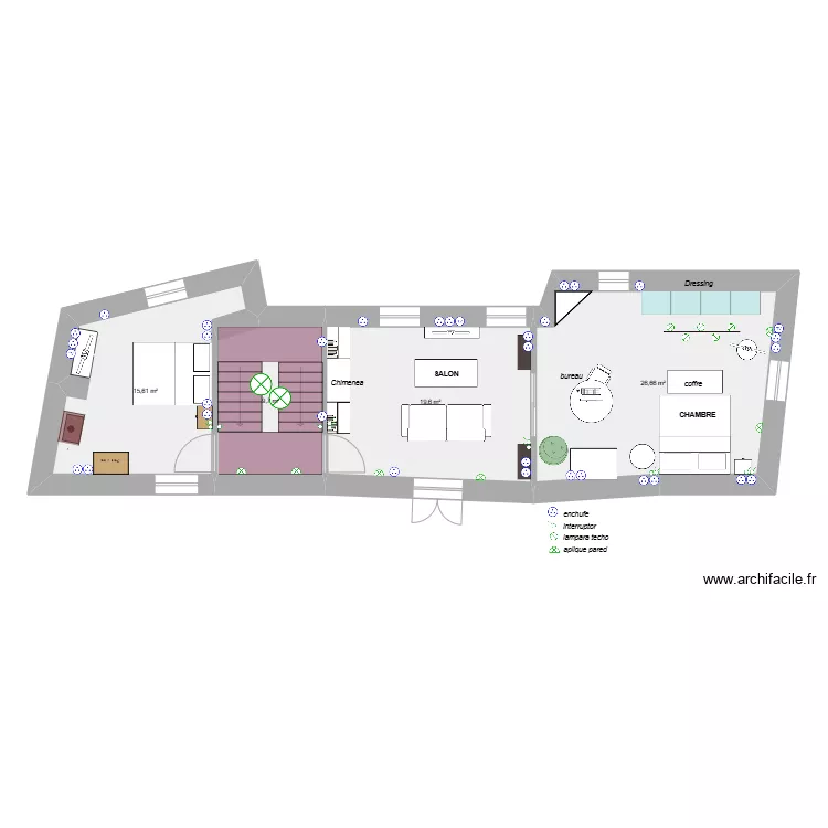 Uju&eacute; 2&eacute;me &eacute;tage &eacute;lectricit&eacute; . Plan de 