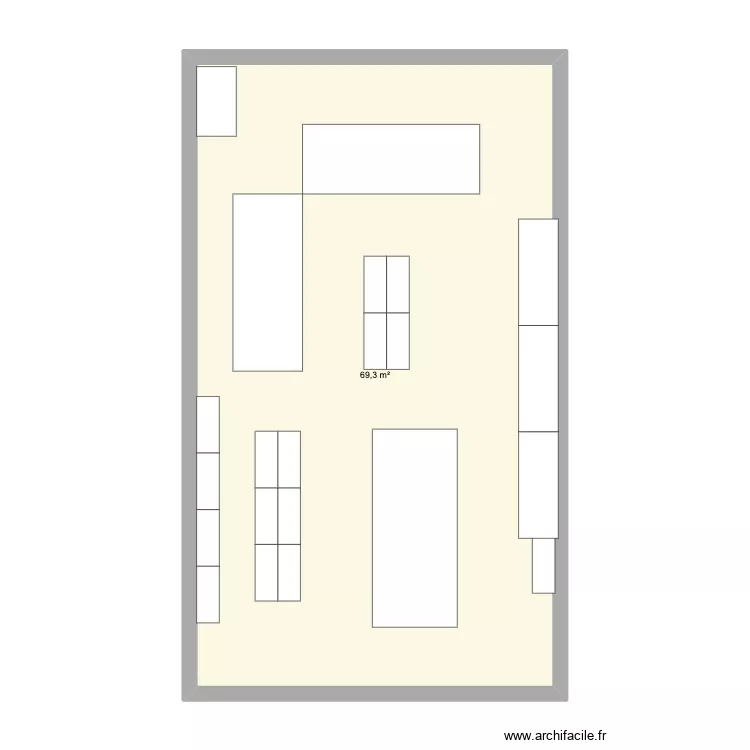 PLAN V3. Plan de 1 pièce et 69 m²