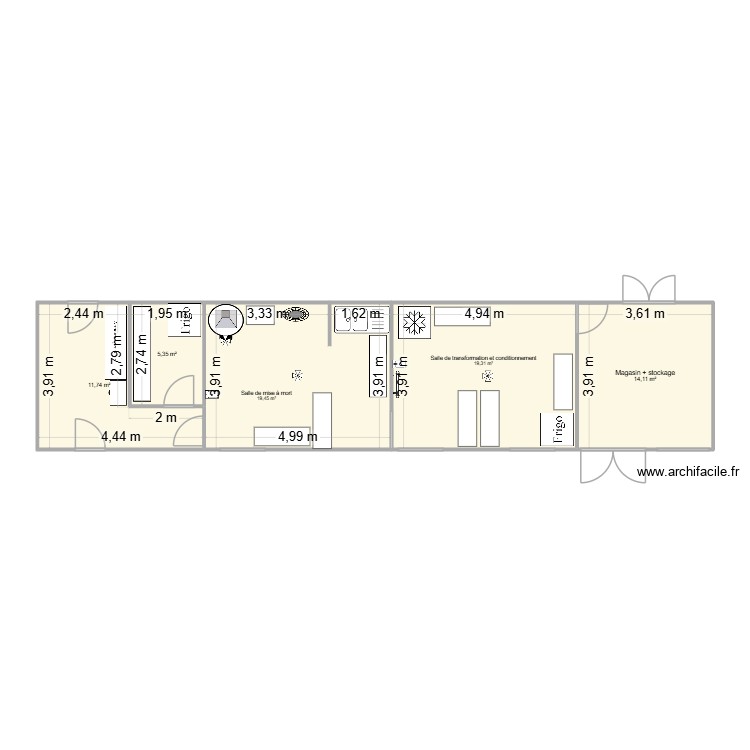 Labo structure sans am&eacute;nagement. Plan de 0 pièce et 0 m2