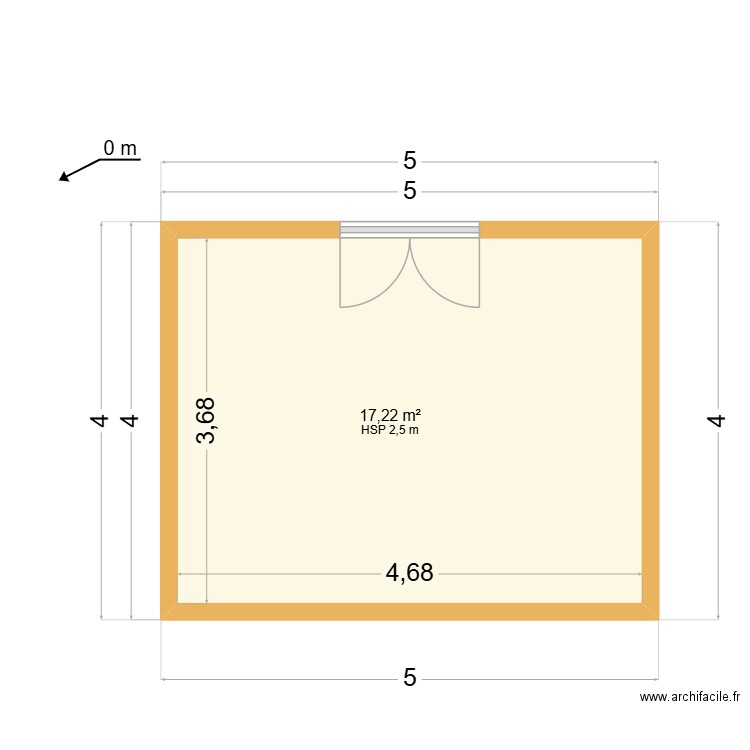 foreste. Plan de 2 pièces et 34 m2
