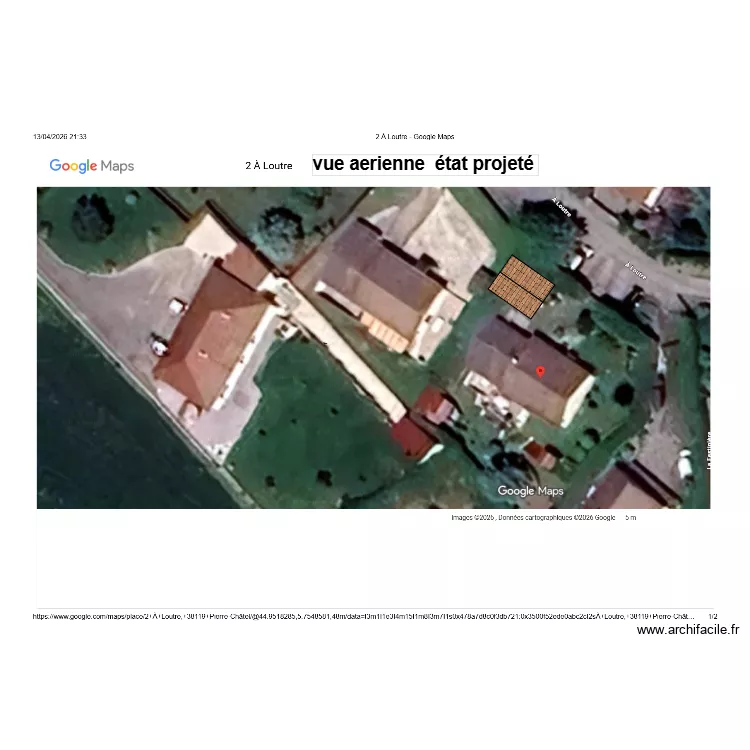 vue aerienne etat projete. Plan de 