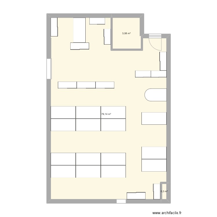 OPL implatation. Plan de 3 pièces et 83 m2