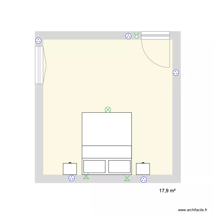 Chambre 2 RDC. Plan de 1 et 18 m² Chambre 2 RDC. Plan de 1 et 18 m²