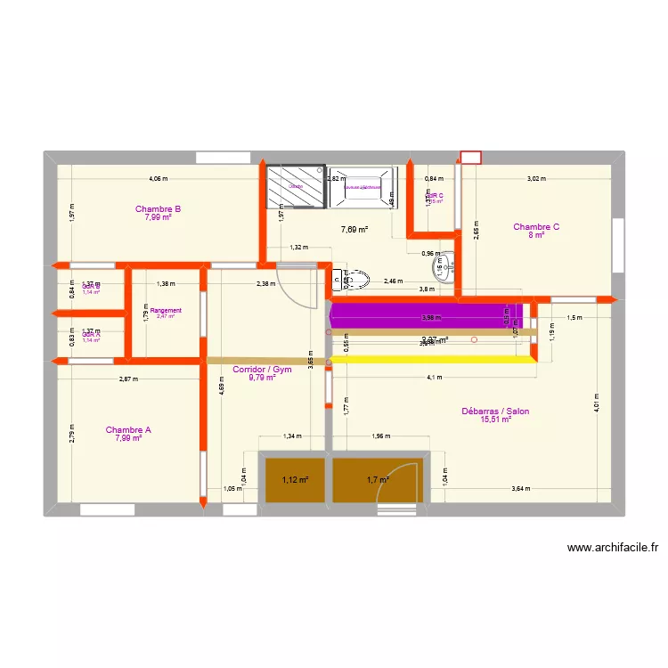 SS Base. Plan de 13 Pièces et 68 m²