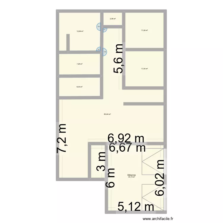 masion. Plan de 8  et 147 m²