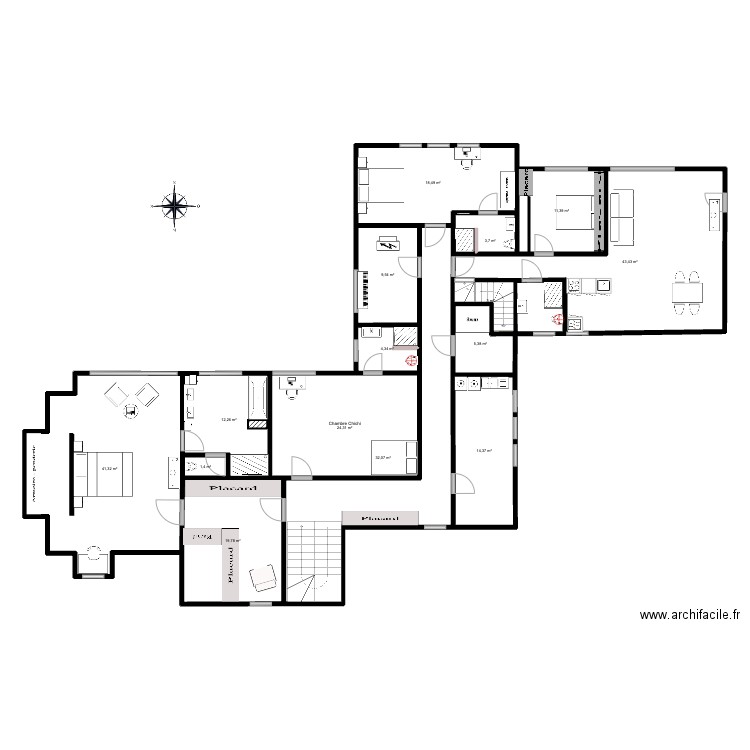 1er Orée vierge. Plan de 15 pièces et 245 m2
