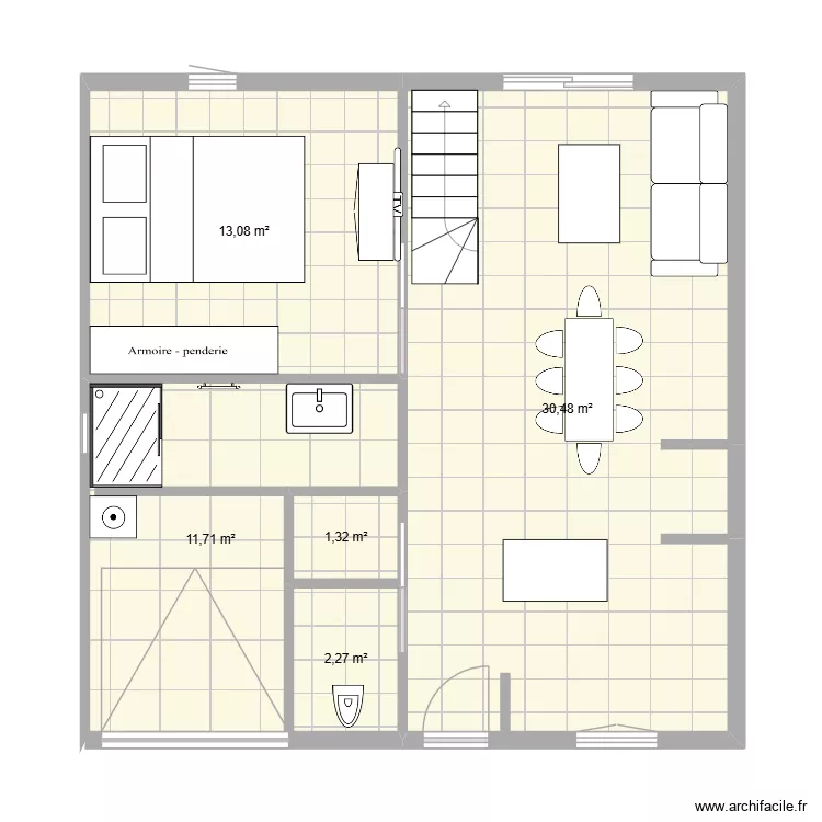PLAN. Plan de 5  et 59 m²