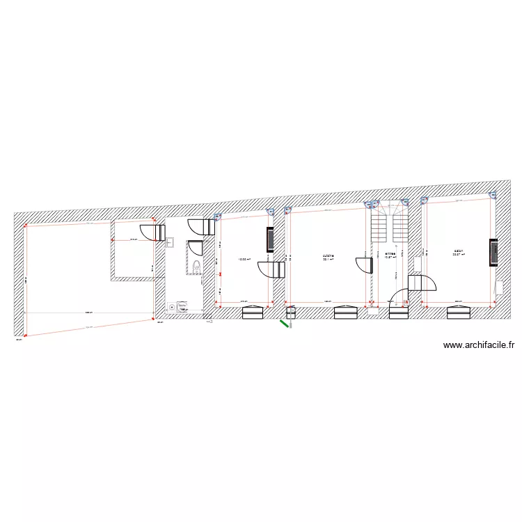 St Etienne de St Geoirs 4 modifi&eacute; garage 2. Plan de 23  et 298 m²