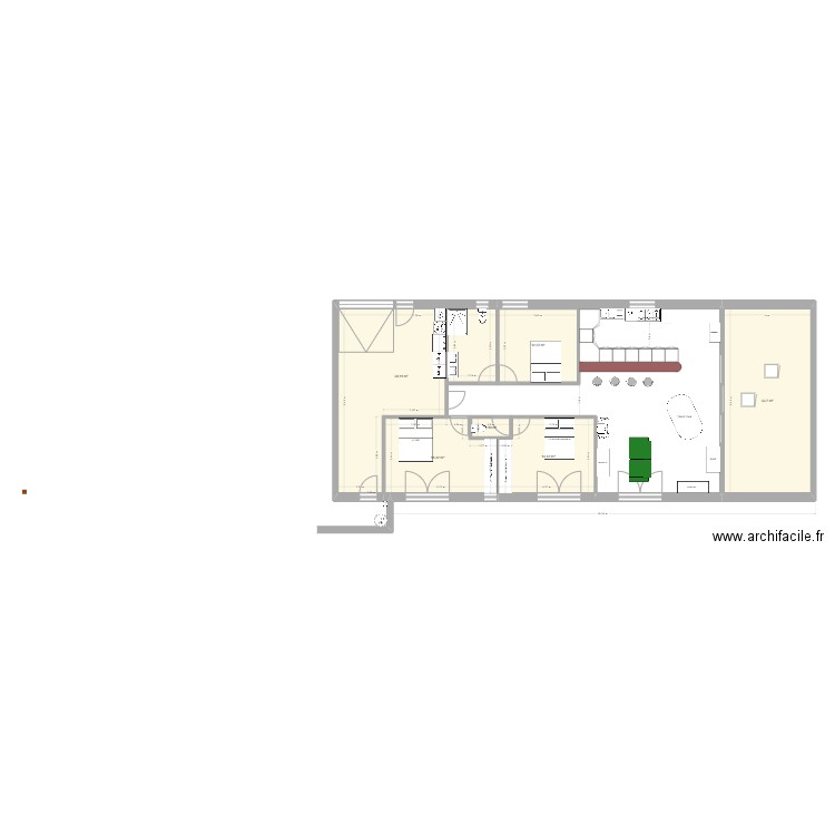 pech imbert. Plan de 6 pièces et 117 m2