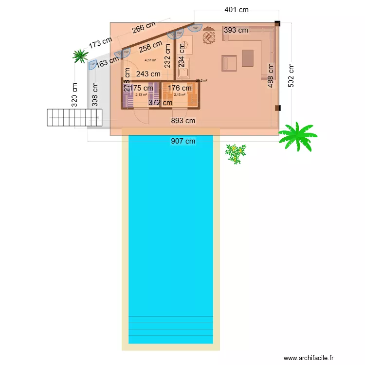 PoolHouse Petit Paradis. Plan de 