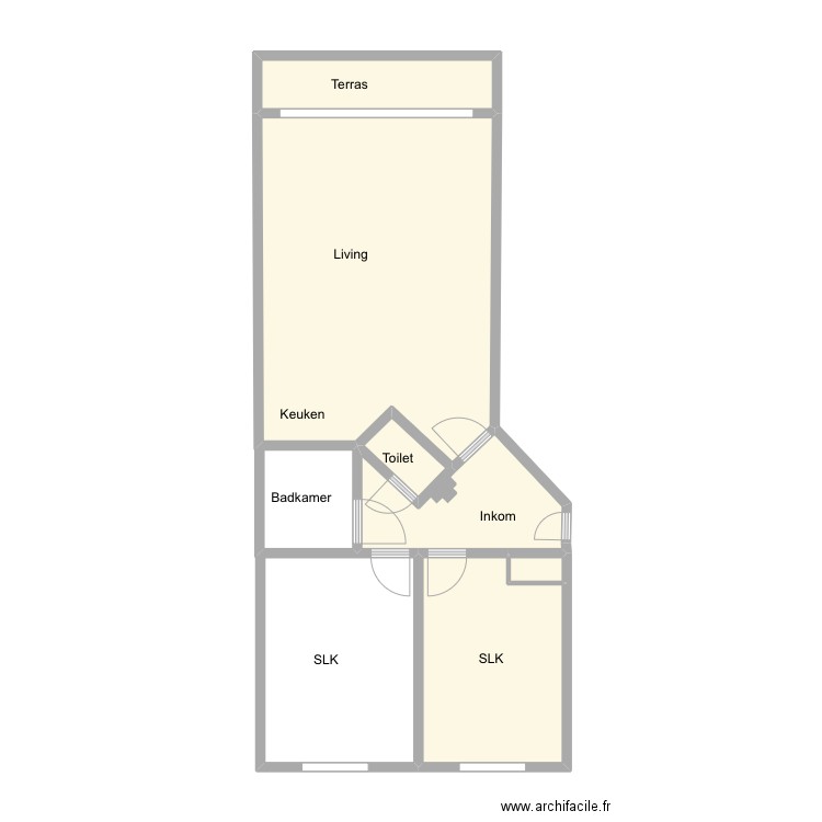 Lombardsijdestraat 3. Plan de 6 pièces et 43 m2