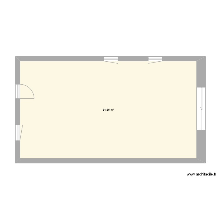 mazé. Plan de 1 pièce et 55 m2