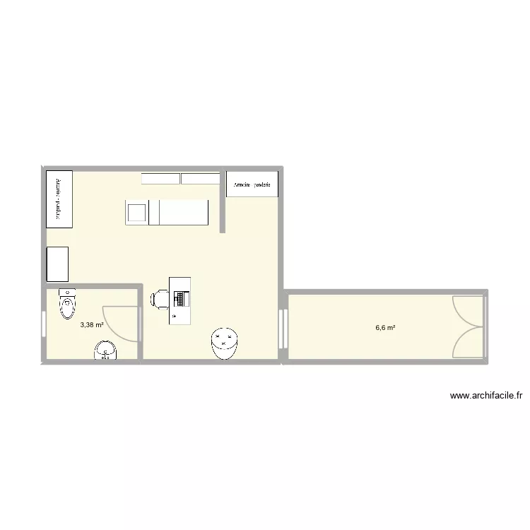 Institut. Plan de 3  et 29 m²