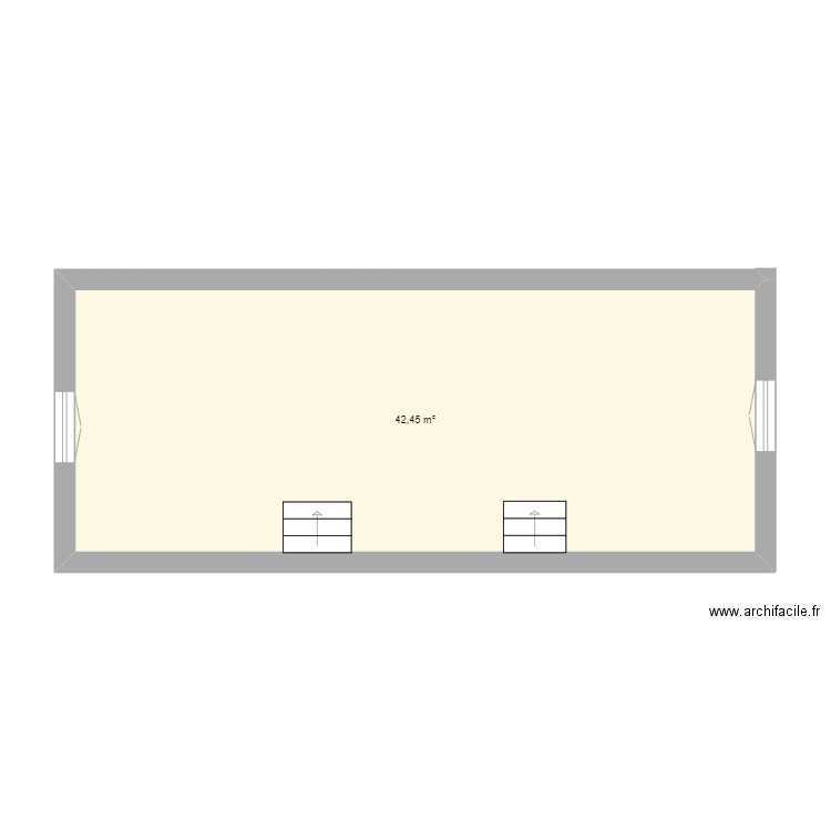 dortoir état des lieux. Plan de 1 pièce et 42 m2