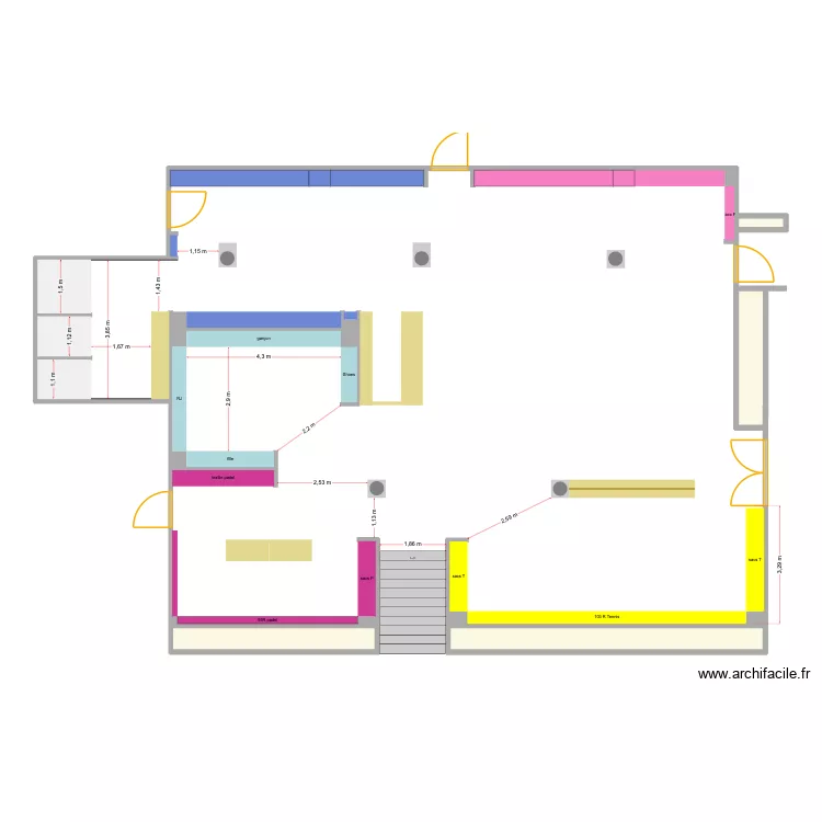 tennis mania caen 2. Plan de 4  et 12 m²