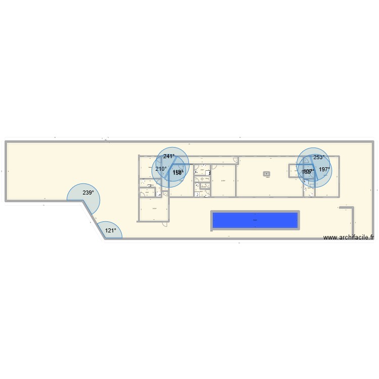 plam de mas villa 1. Plan de 19 pièces et 1199 m2