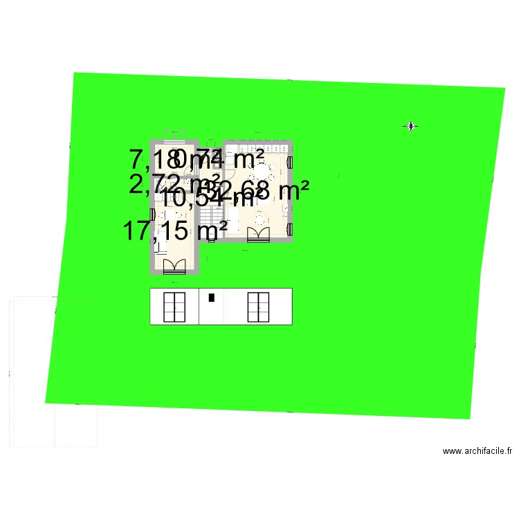 Ameugny 113. Plan de 6 pièces et 71 m2