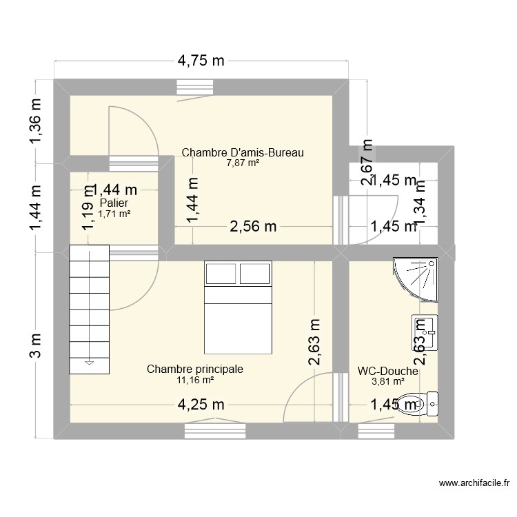 1er étage maison. Plan de 0 pièce et 0 m2 1er étage maison. Plan de 0 pièce et 0 m2