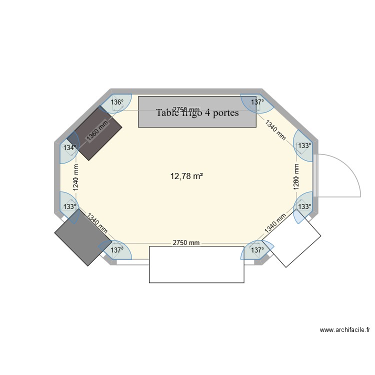 KIOSKE MONTPARNASSE. Plan de 1 pièce et 13 m2