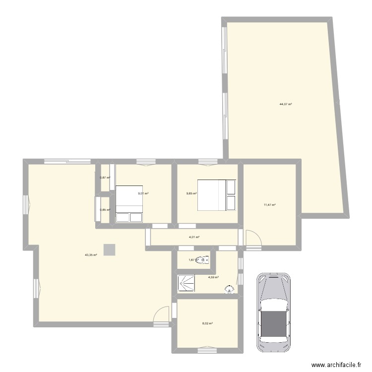 Vieux Boucau - Projection long terme. Plan de 11 pièces et 137 m2